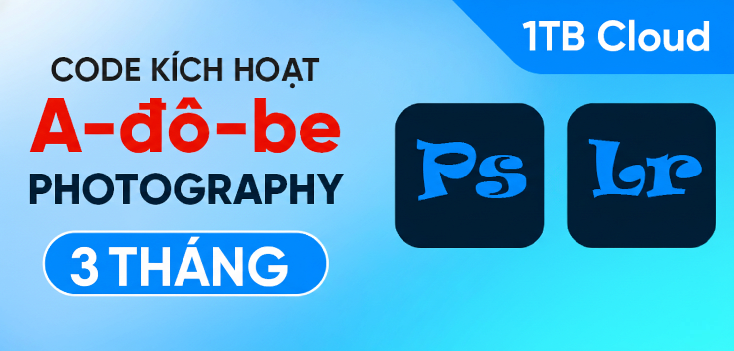 A-đô-be Photography 1TB Cloud 3 tháng - Code kích hoạt