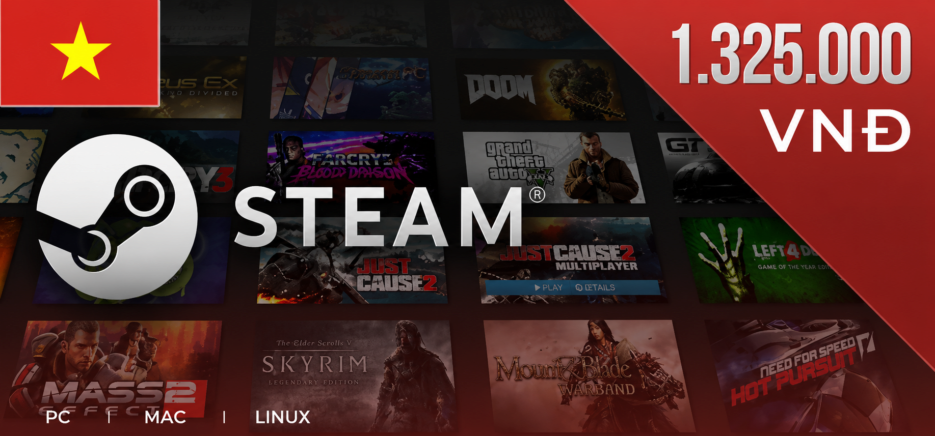 Steam Wallet Code 1.325.000 VNĐ