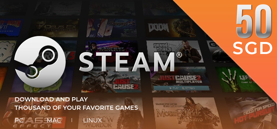 Steam Wallet Code 50 SGD (~1.010.250 VNĐ)