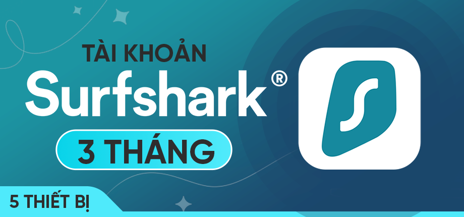 SurfShark VPN 3 tháng (5 thiết bị) - Tài khoản