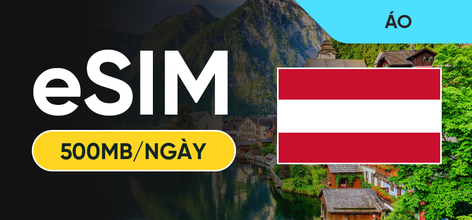 eSIM Data Du Lịch Áo - 500MB/Ngày