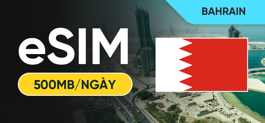 eSIM Data Du Lịch Bahrain - 500MB/Ngày