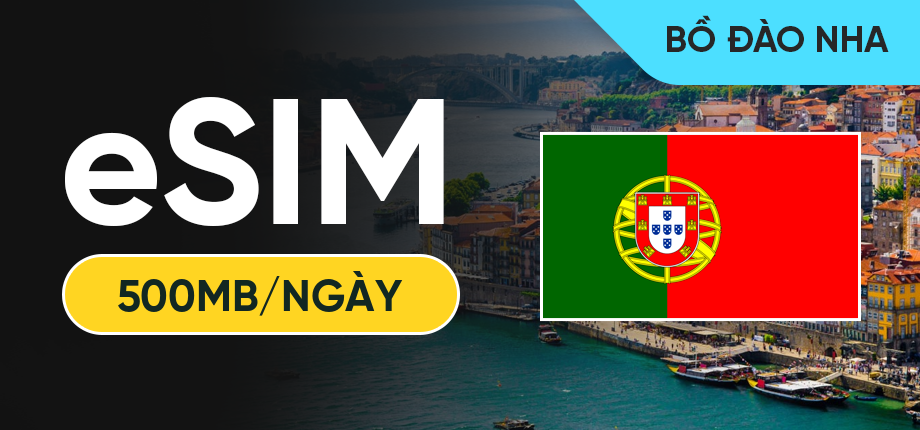 eSIM Data Du Lịch Bồ Đào Nha - 500MB/Ngày