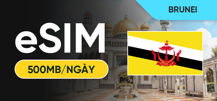 eSIM Data Du Lịch Brunei - 500MB/Ngày