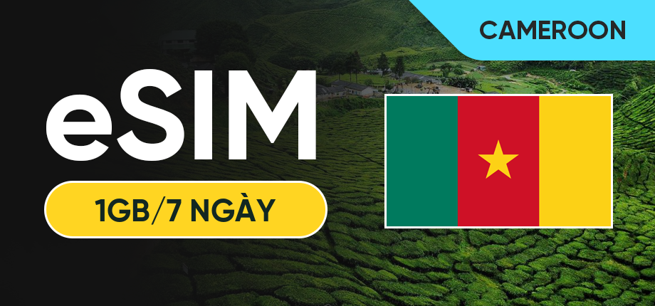 eSIM Data Du Lịch Cameroon - 1GB/7 Ngày