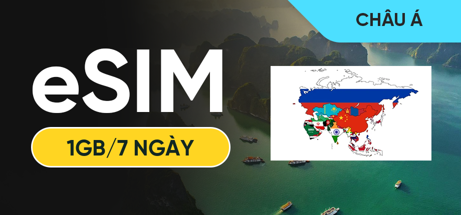 eSIM Data Du Lịch Châu Á (20 nước) - 1GB/7 Ngày