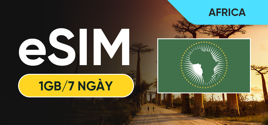 eSIM Data Du Lịch Châu Phi (29 nước) - 1GB/7 Ngày