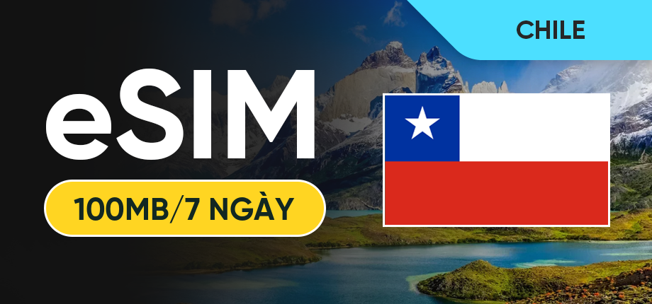 eSIM Data Du Lịch Chile - 100MB/7 Ngày