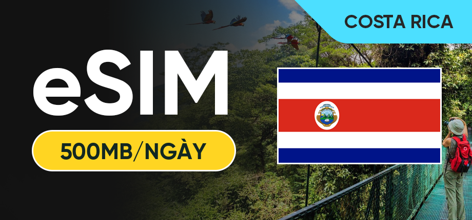 eSIM Data Du Lịch Costa Rica - 500MB/Ngày
