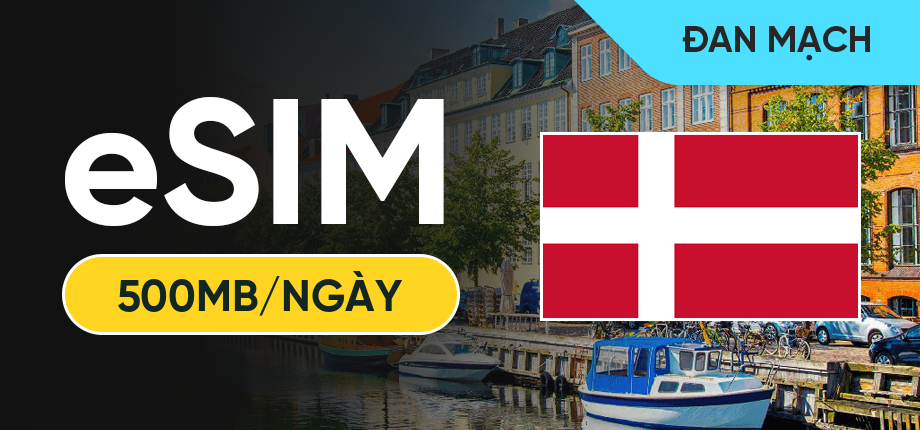 eSIM Data Du Lịch Đan Mạch - 500MB/Ngày