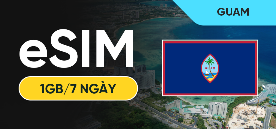 eSIM Data Du Lịch Đảo Guam - 1GB/7 Ngày