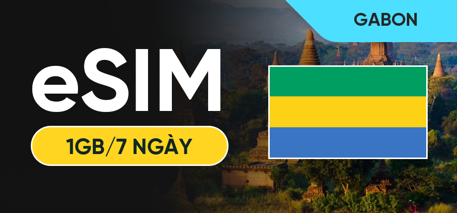 eSIM Data Du Lịch Gabon - 1GB/7 Ngày