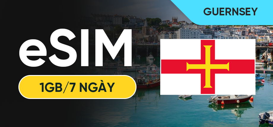 eSIM Data Du Lịch Guernsey - 1GB/7 Ngày