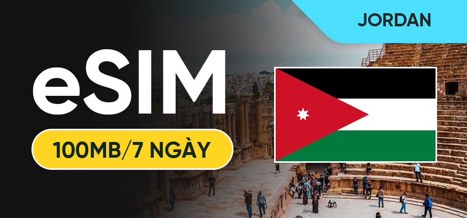 eSIM Data Du Lịch Jordan - 100MB/7 Ngày