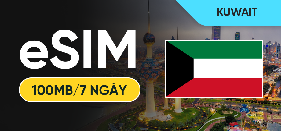 eSIM Data Du Lịch Kuwait - 100MB/7 Ngày