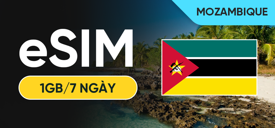 eSIM Data Du Lịch Mozambique - 1GB/7 Ngày