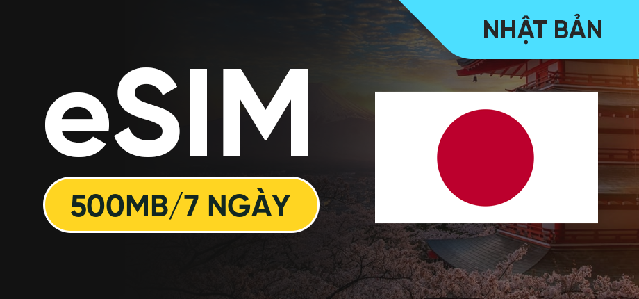 eSIM Data Du Lịch Nhật Bản - 500MB/7 Ngày
