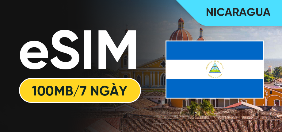 eSIM Data Du Lịch Nicaragua - 100MB/7 Ngày