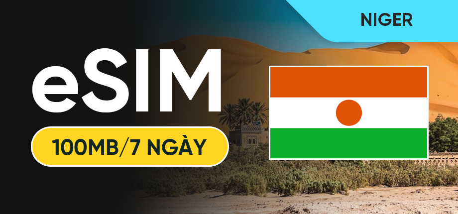 eSIM Data Du Lịch Niger - 100MB/7 Ngày