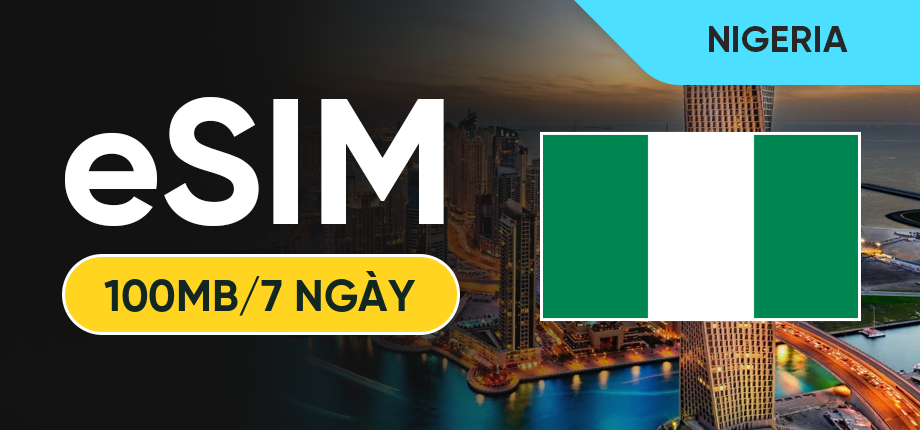 eSIM Data Du Lịch Nigeria - 100MB/7 Ngày