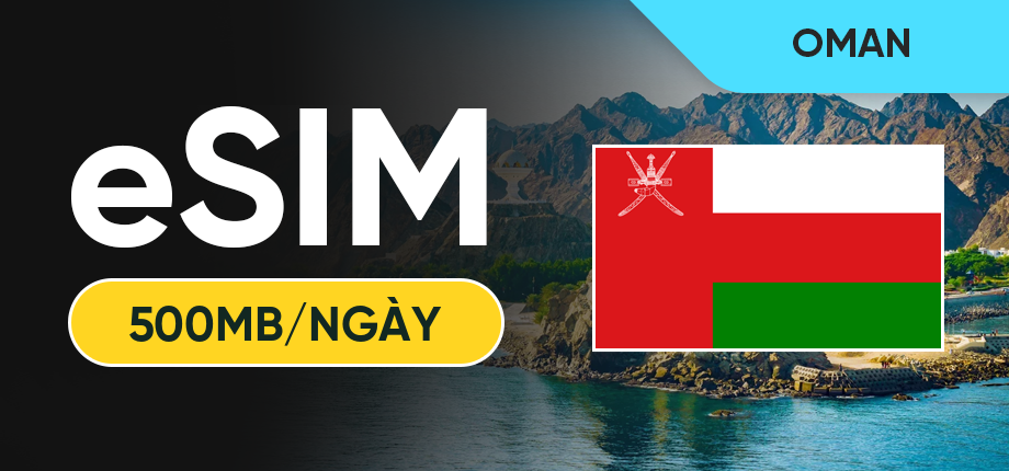 eSIM Data Du Lịch Oman - 500MB/Ngày