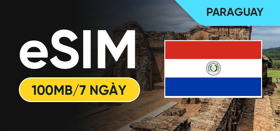 eSIM Data Du Lịch Paraguay - 100MB/7 Ngày