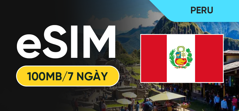 eSIM Data Du Lịch Peru - 100MB/7 Ngày