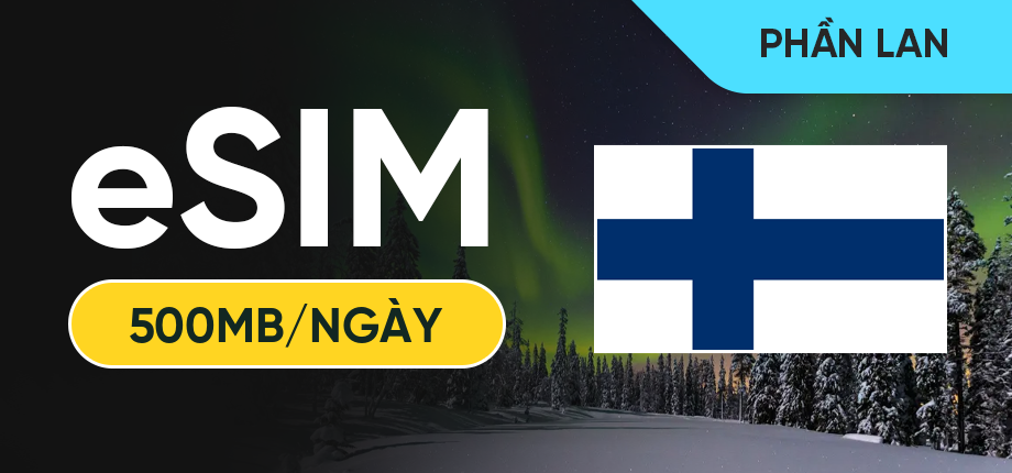 eSIM Data Du Lịch Phần Lan - 500MB/Ngày