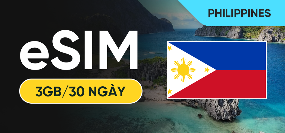 eSIM Data Du Lịch Philippines - 3GB/30 Ngày