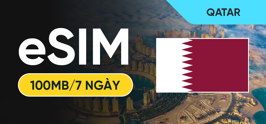 eSIM Data Du Lịch Qatar - 100MB/7 Ngày