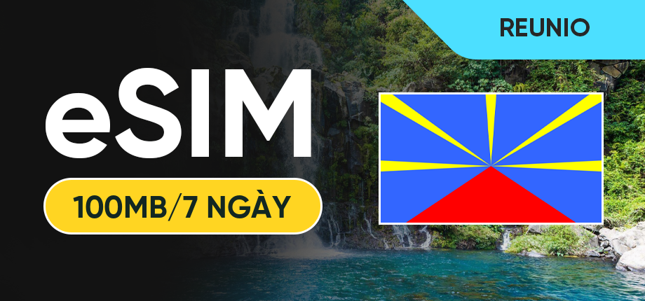 eSIM Data Du Lịch Reunion - 100MB/7 Ngày