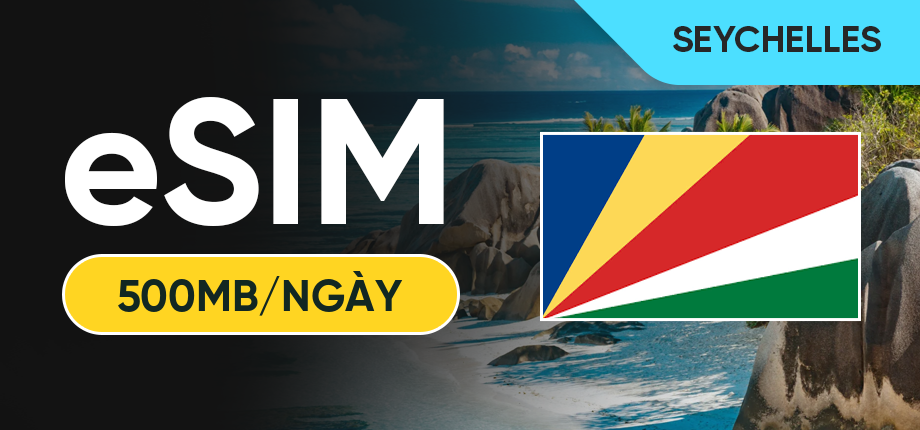 eSIM Data Du Lịch Seychelles - 500MB/Ngày