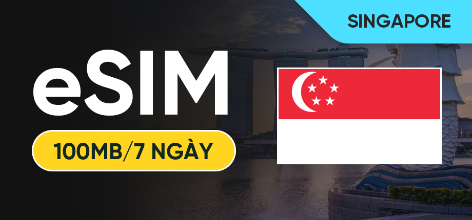 eSIM Data Du Lịch Singapore - 100MB/7 Ngày