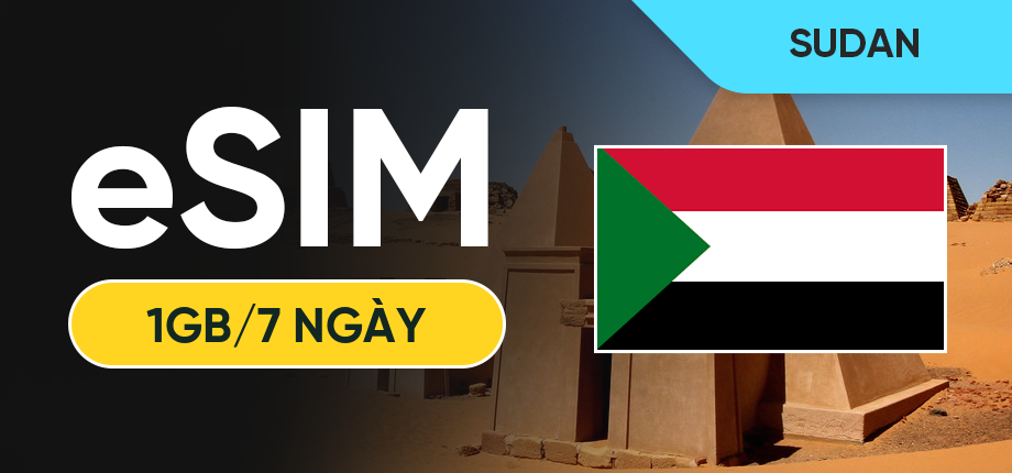 eSIM Data Du Lịch Sudan - 1GB/7 Ngày