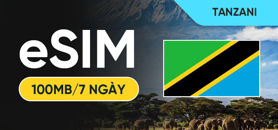 eSIM Data Du Lịch Tanzania - 100MB/7 Ngày