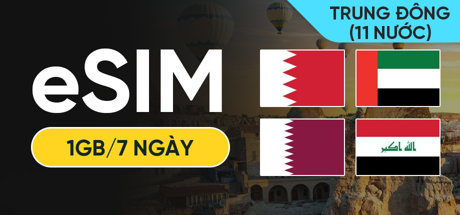 eSIM Data Du Lịch Trung Đông (11 nước) - 1GB/7 Ngày