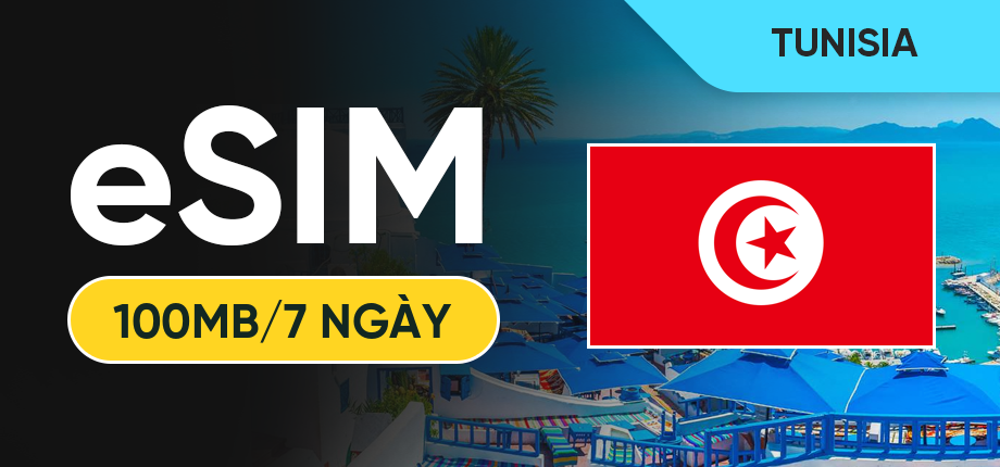 eSIM Data Du Lịch Tunisia - 100MB/7 Ngày