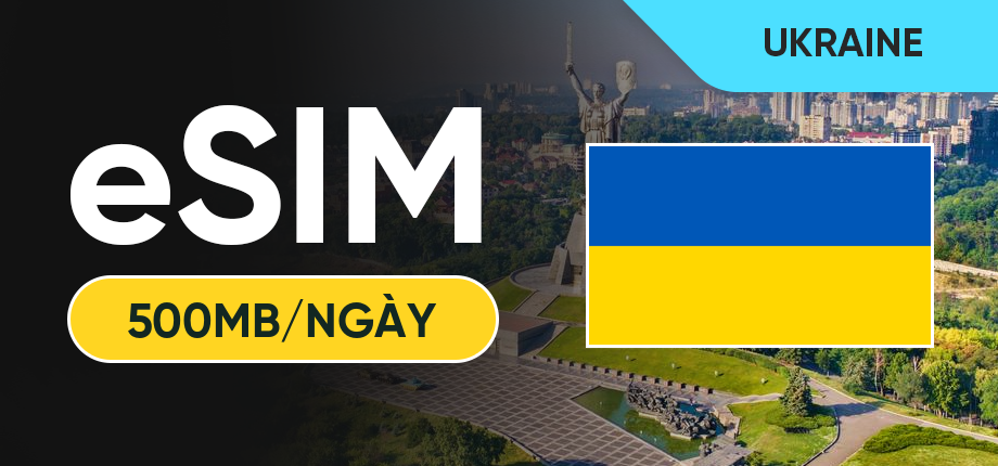 eSIM Data Du Lịch Ukraina - 500MB/Ngày