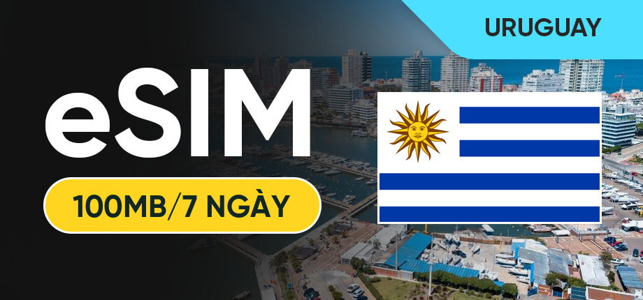 eSIM Data Du Lịch Uruguay - 100MB/7 Ngày