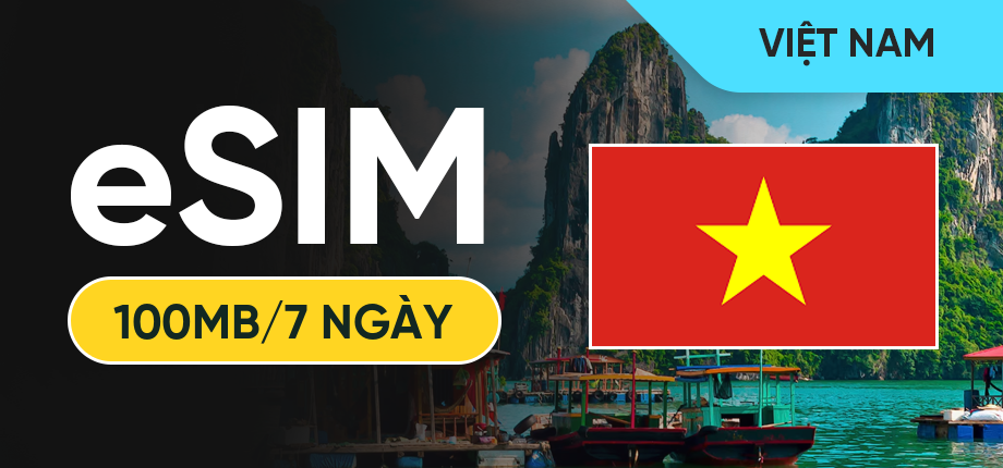 eSIM Data Du Lịch Việt nam - 100MB/7 Ngày